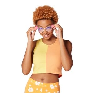 Two Toned Yellow and Orange Crop Top